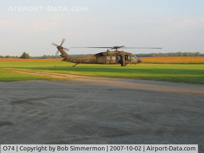 Elliotts Landing Airport (O74) - Who says Elliott's Landing only gets used by farmers?  Ohio National Guard UH-60