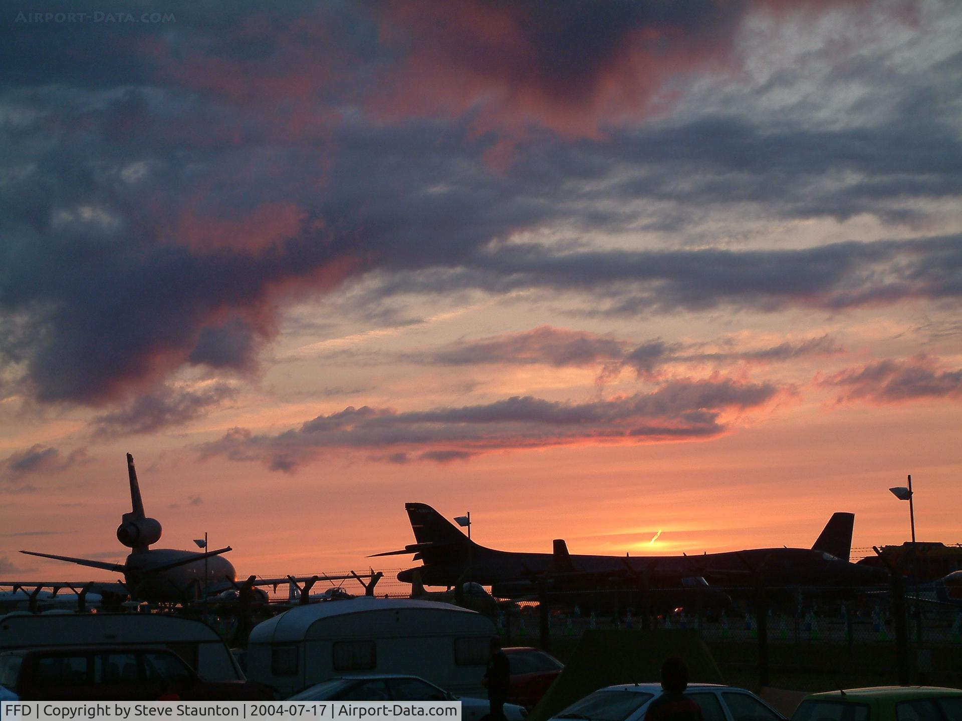 RAF Fairford Airport, Fairford, England United Kingdom (FFD) - Royal International Air Tattoo 2004 - Sunset over the static park