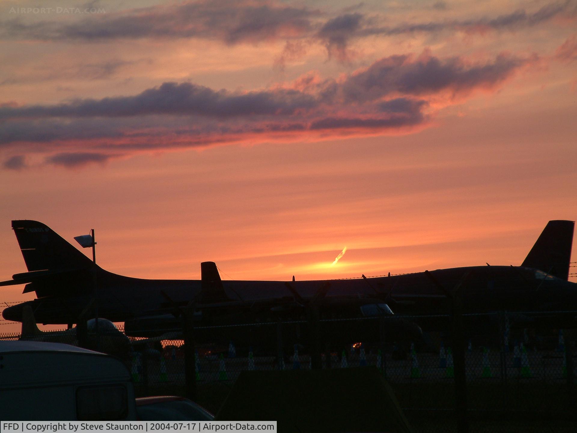 RAF Fairford Airport, Fairford, England United Kingdom (FFD) - Royal International Air Tattoo 2004 - Sunset over the static park