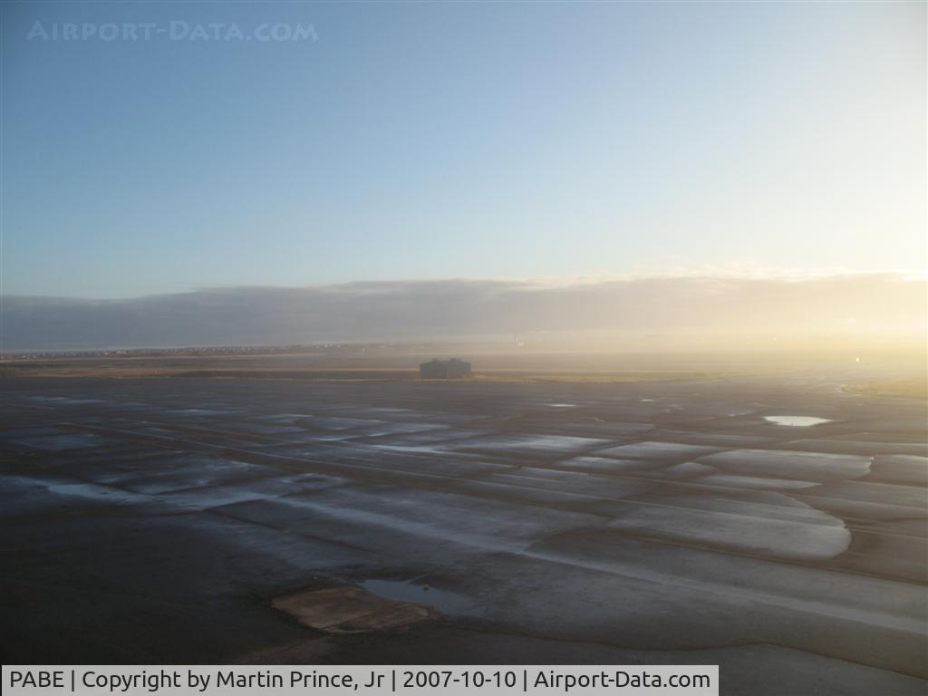 Bethel Airport, Bethel, Alaska United States (PABE) - Middle ramp at Bethel on a foggy morning