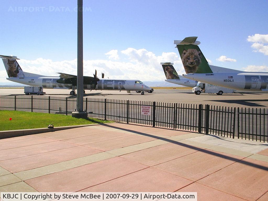Rocky Mountain Metropolitan Airport (BJC) - 3 brand new Dash 8-400's belonging to Lynx Aviation.