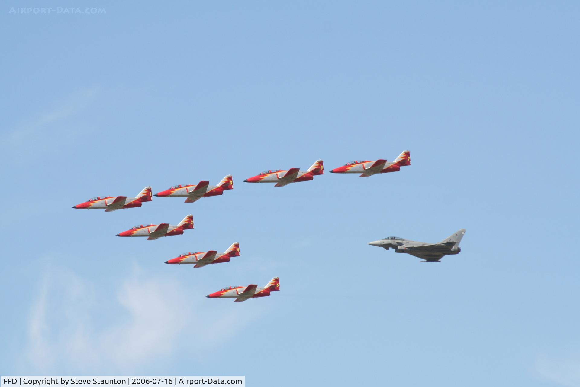 RAF Fairford Airport, Fairford, England United Kingdom (FFD) - Patrulla Aguila with Spanish Eurofighter at Royal International Air Tattoo 2006