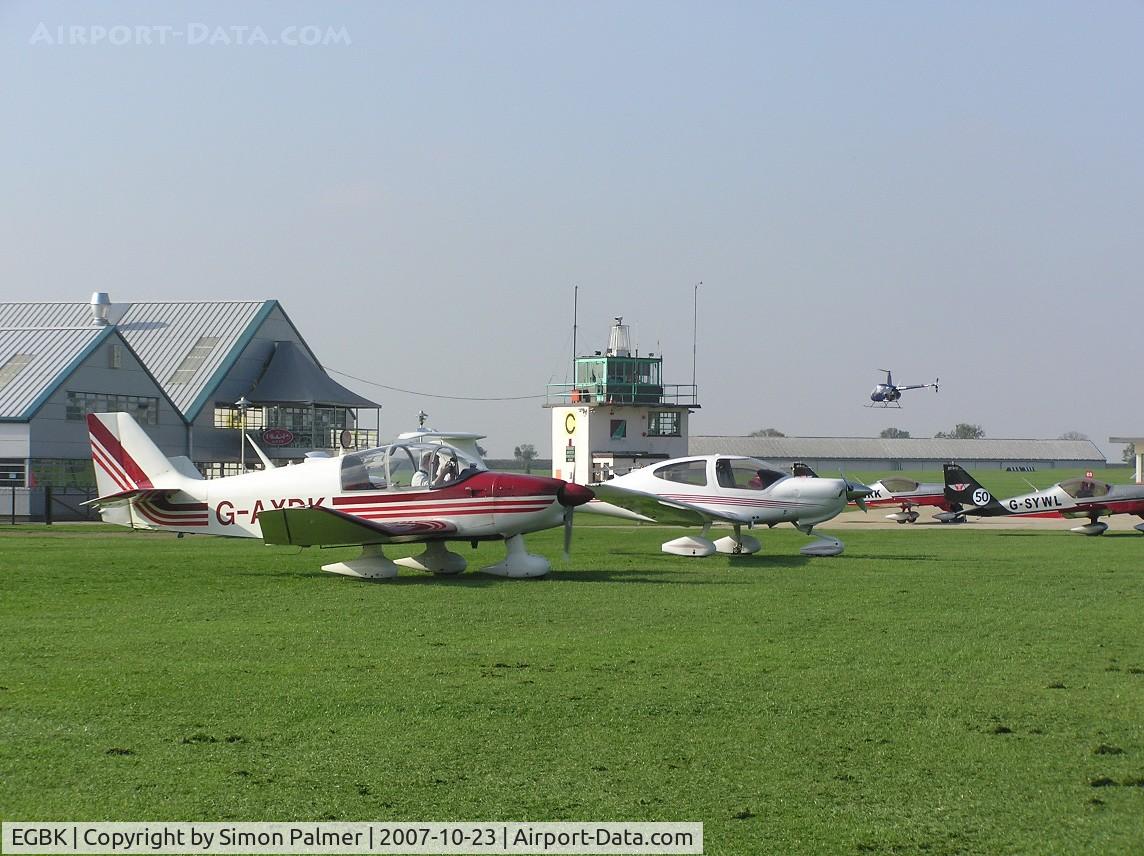 Sywell Aerodrome Airport, Northampton, England United Kingdom (EGBK) - General view of parking area at Sywell