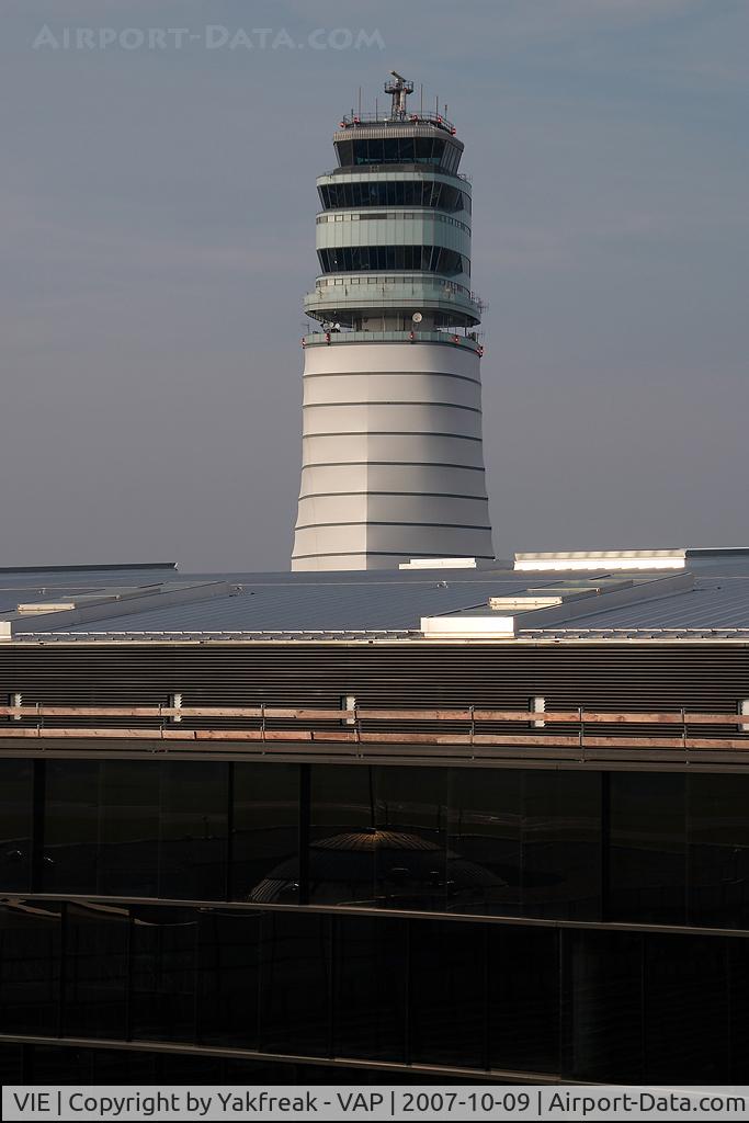 Vienna International Airport, Vienna Austria (VIE) - Tower looking vover the skylink terminal