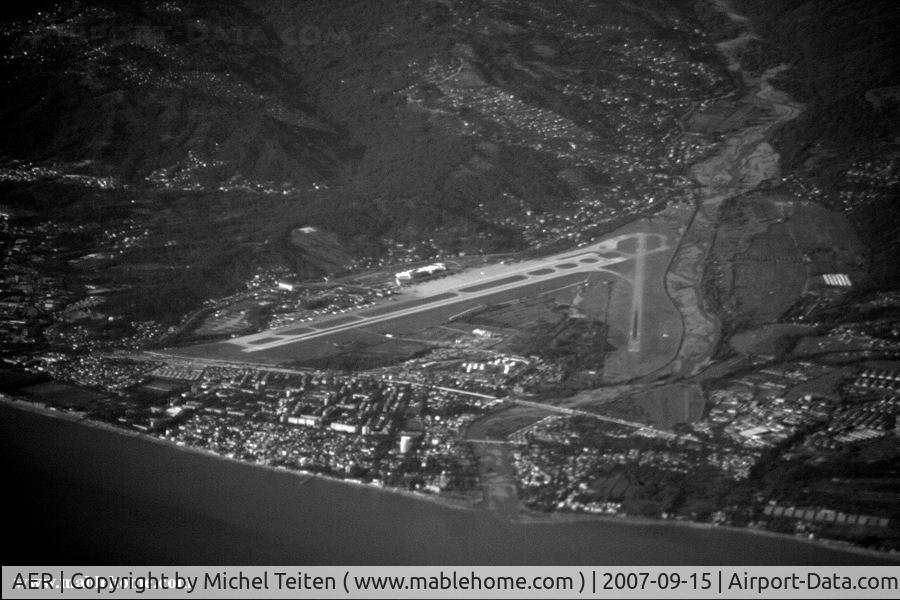Adler-Sochi International Airport, Sochi, Russia Russian Federation (AER) - Adler Sochi International Airport (Russia) seen from a Singapore Airlines flight from Paris to Singapore