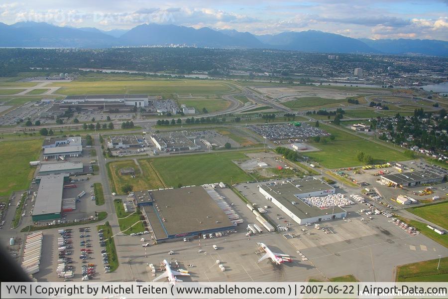 Vancouver International Airport, Vancouver, British Columbia Canada (YVR) - The Vancouver IAP seen suring take-off. The main fret area can be seen at the bottom of the picture with 2 Boeing 727 from Purolator