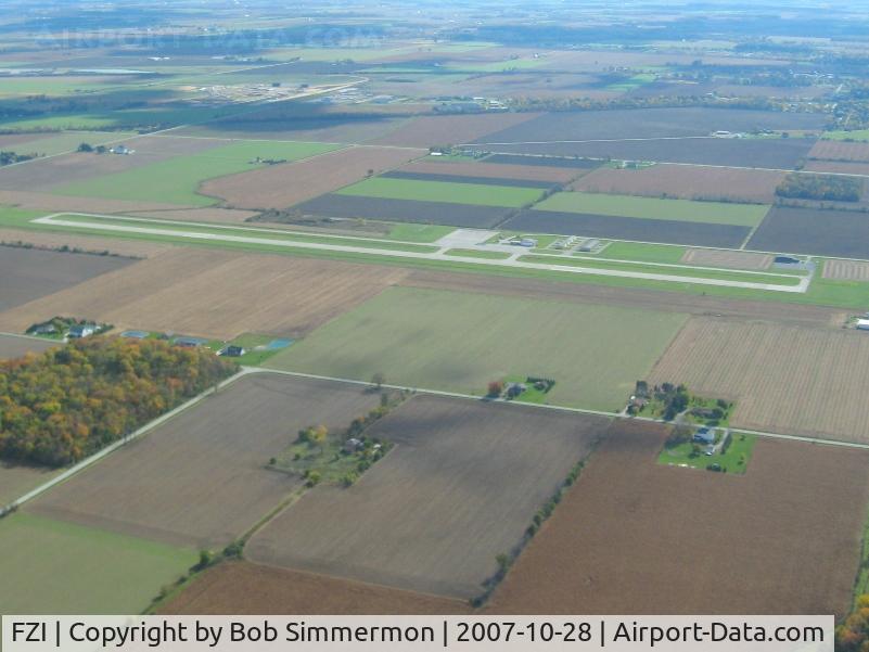 Fostoria Metropolitan Airport (FZI) - Looking south from 2500'