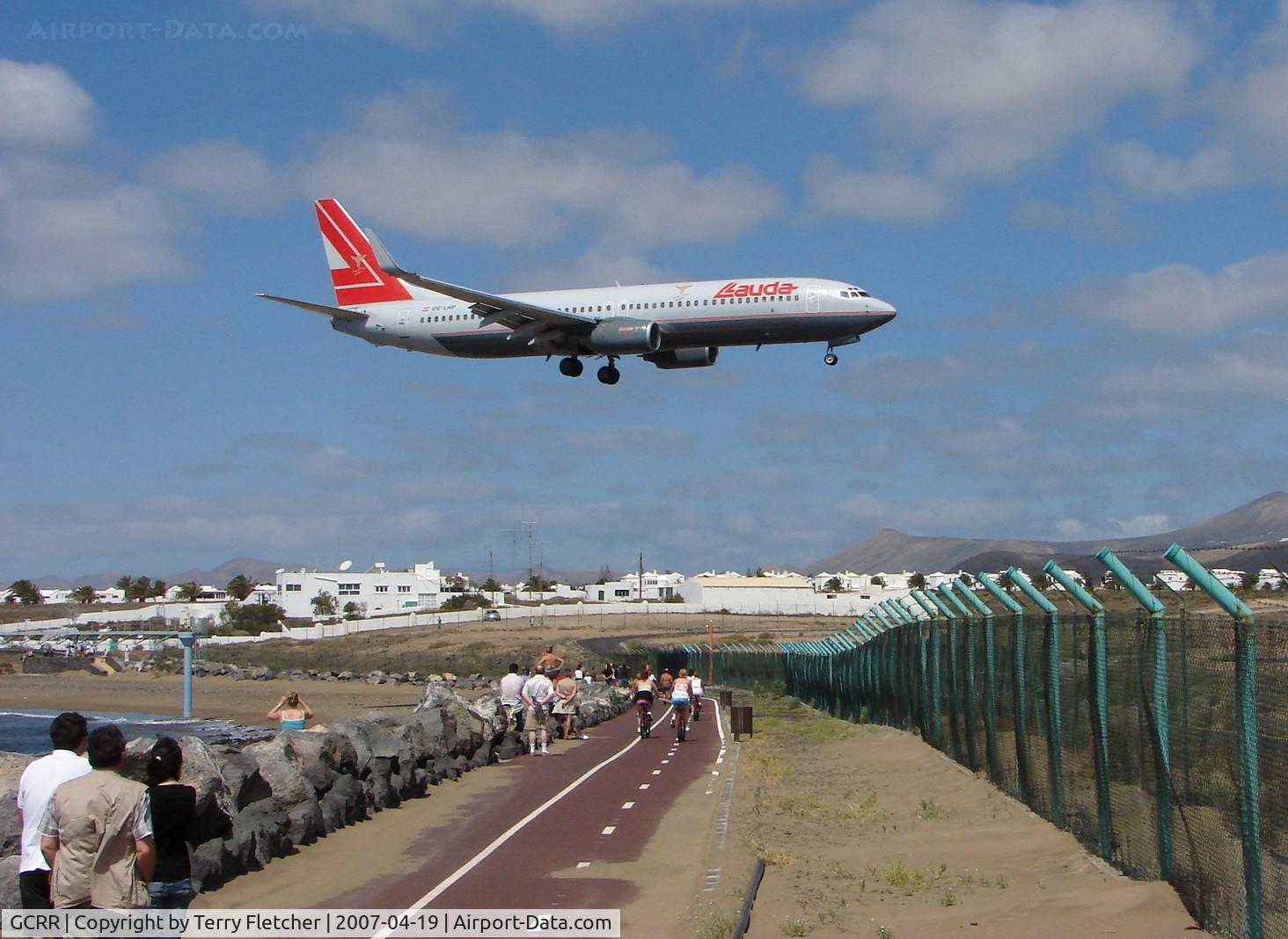 Arrecife Airport (Lanzarote Airport), Arrecife Spain (GCRR) - Lanzarote is a very enthusiast friendly airport with footpaths around at least half of the airfield perimeter