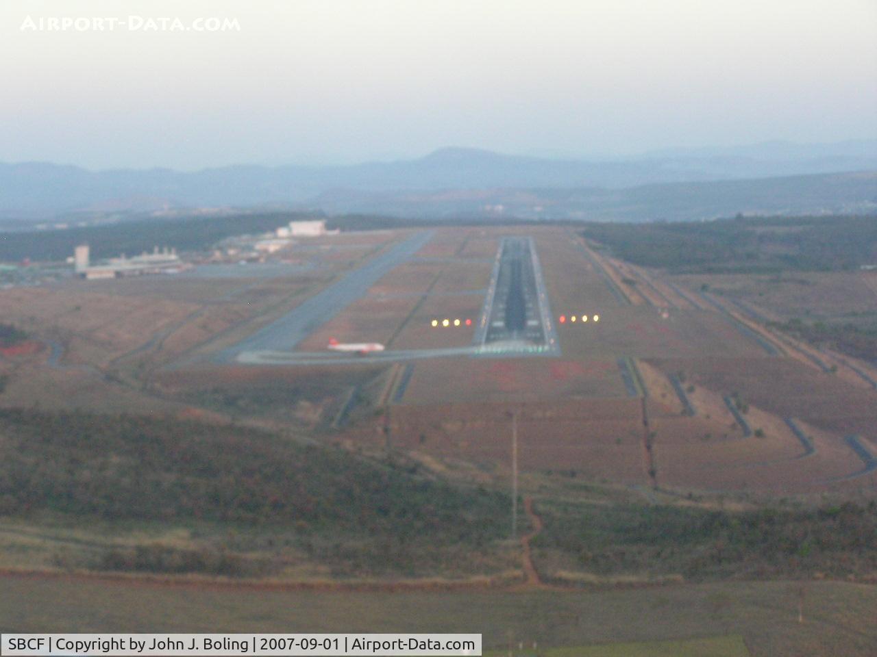 Tancredo Neves International Airport, Belo Horizonte, Minas Gerais Brazil (SBCF) - Short final to Belo Horizonte (CNF) from the front office of B767-300ER reg N279AN.
