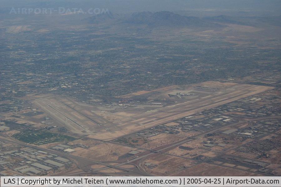 Harry Reid International Airport (LAS) - About to land to LAS - Nellis AFB can be seen on the top left of the pic