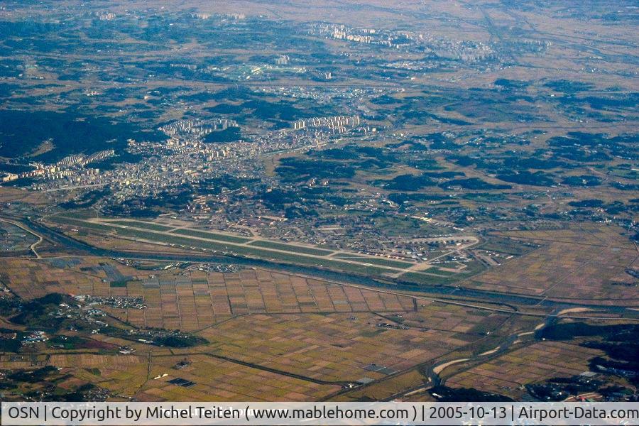 Osan Air Base Airport, Osan Korea, Republic of (OSN) - Osan Air Base seen during a flight from YVR to ICN