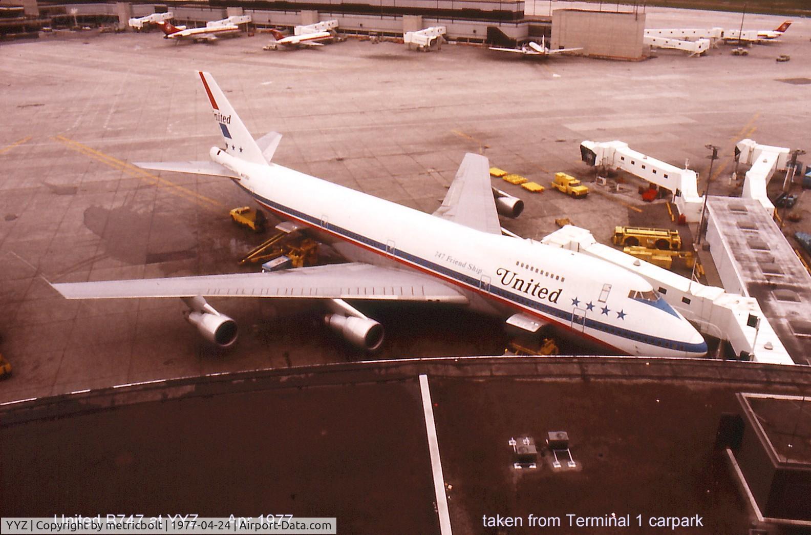 Toronto Pearson International Airport (Toronto/Lester B. Pearson International Airport, Pearson Airport), Toronto, Ontario Canada (YYZ) - United used a B747 in Apr.77 for the school spring break