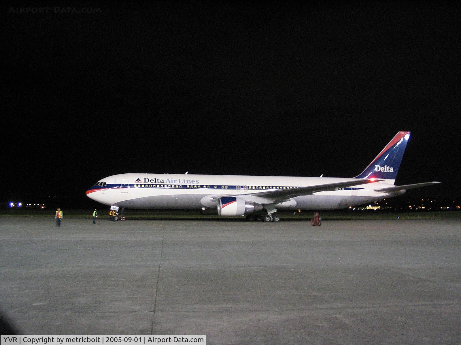 Vancouver International Airport, Vancouver, British Columbia Canada (YVR) - Delta  Airlines B767 leaves the hangar after check