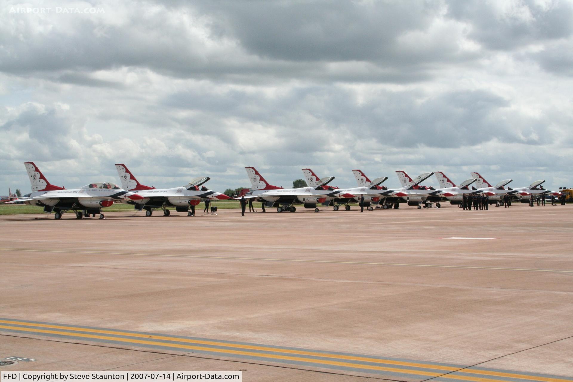 RAF Fairford Airport, Fairford, England United Kingdom (FFD) - Thunderbirds on the flight line at Royal International Air Tattoo 2007