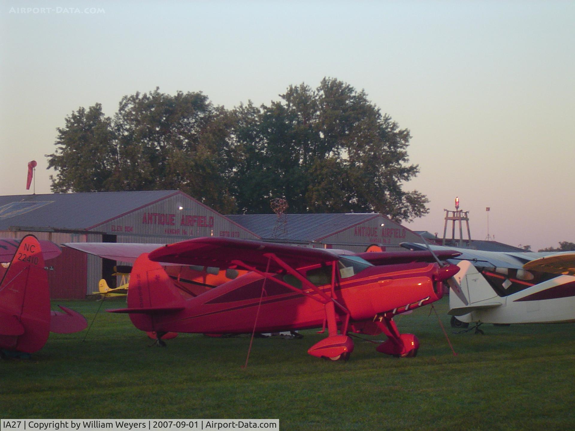 Antique Airfield Airport (IA27) - Dawn at Antique Airfield during the 2007 National AAA/APM Fly-in