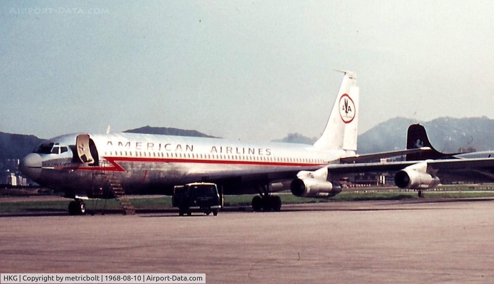 Hong Kong International Airport, Hong Kong Hong Kong (HKG) - American Airlines B707 at HKG Kai Tak airport.