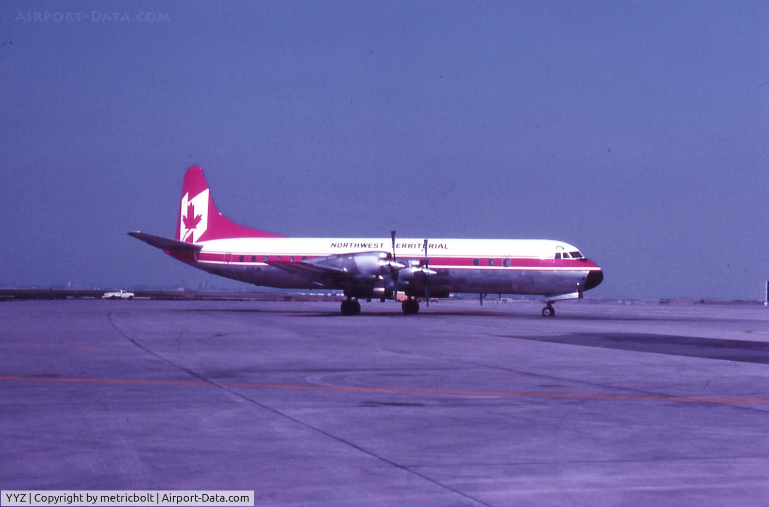Toronto Pearson International Airport (Toronto/Lester B. Pearson International Airport, Pearson Airport), Toronto, Ontario Canada (YYZ) - Northwest Territorial Lockheed Electra at Toronto,1983