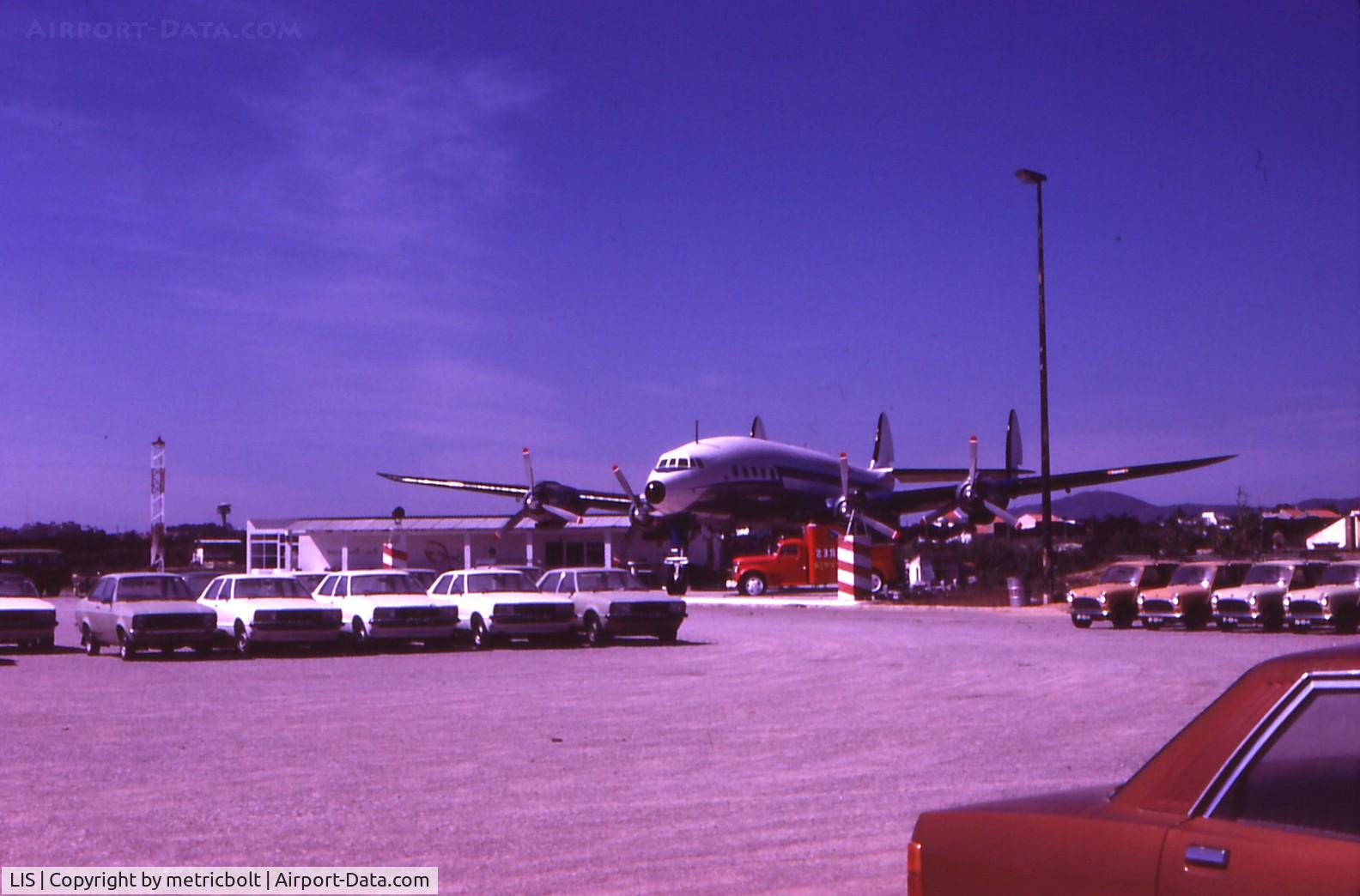 Portela Airport (Lisbon Airport), Portela, Loures (serves Lisbon) Portugal (LIS) - Lockheed Constellation(converted to restaurant?).Early 80s