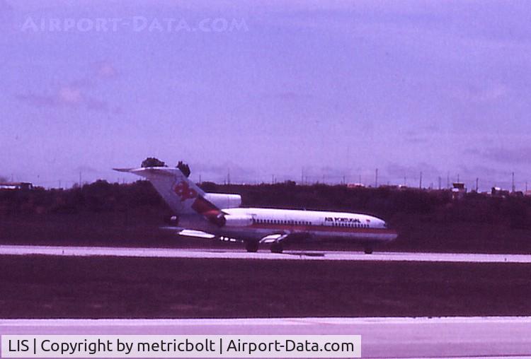 Portela Airport (Lisbon Airport), Portela, Loures (serves Lisbon) Portugal (LIS) - TAP B727 landing,early 80s.