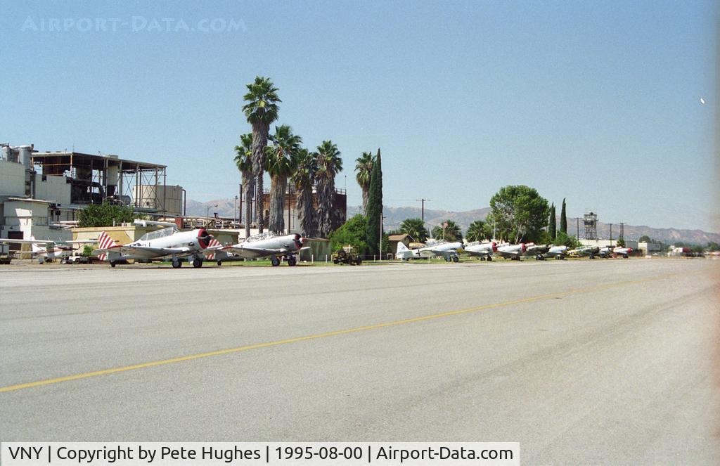 Van Nuys Airport (VNY) - Condor Squadron Texan/Harvard line-up at Van Nuys