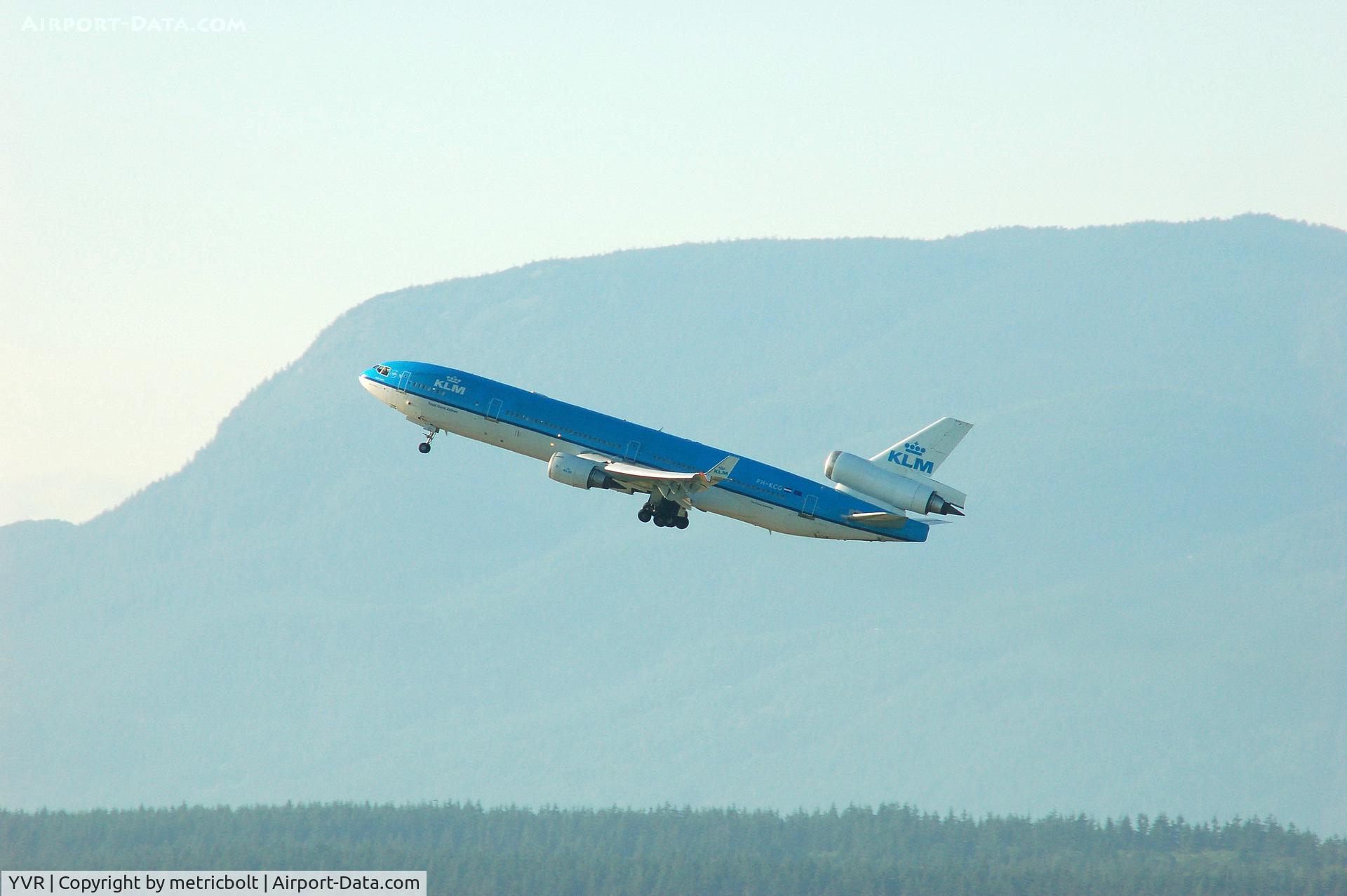 Vancouver International Airport, Vancouver, British Columbia Canada (YVR) - KLM MD-11 departing YVR for AMS,summer 2007