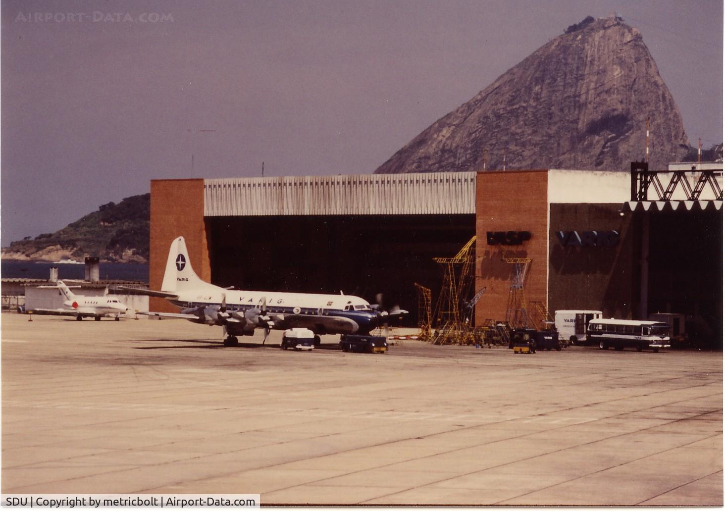 Santos Dumont Regional Airport, Rio de Janeiro, Rio de Janeiro Brazil (SDU) - Varig Lockheed Electra at Santos Dumont(Rio),Brasil,Mar.1980