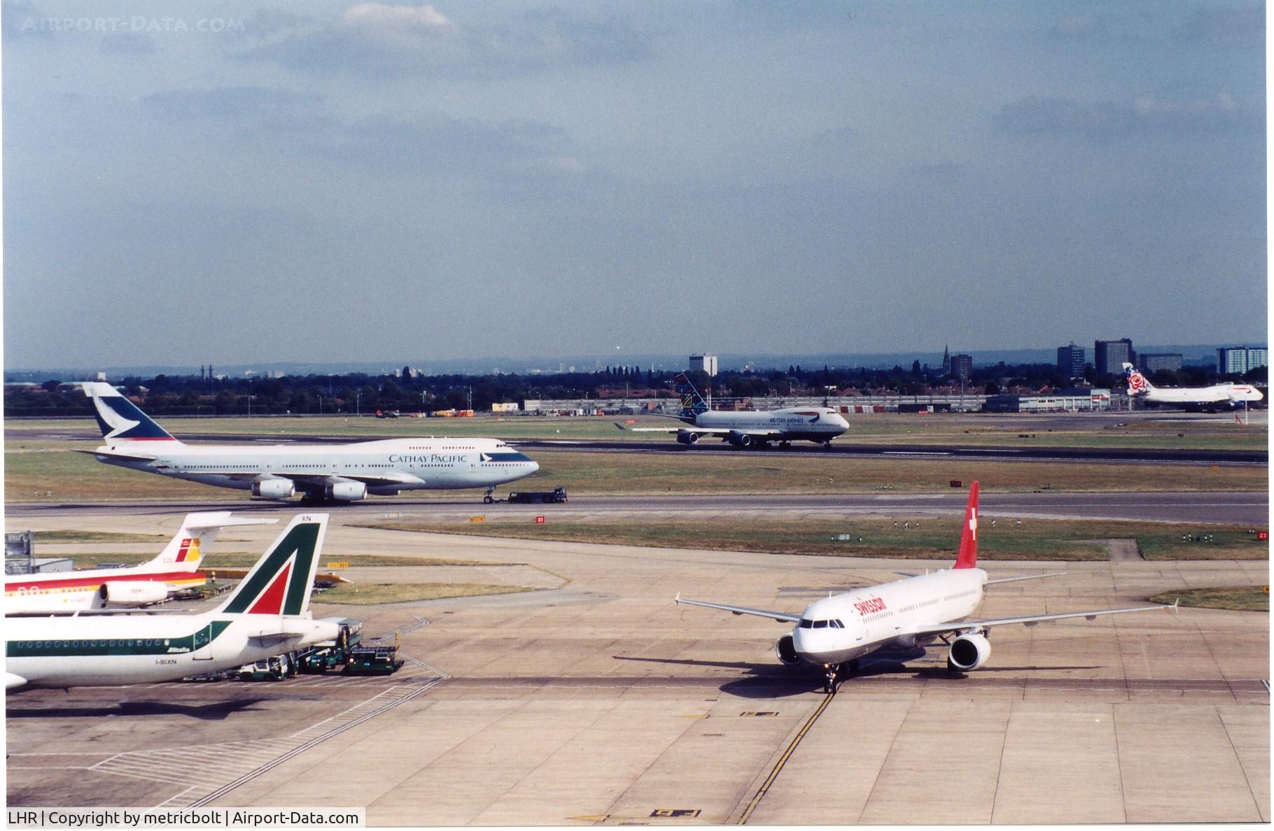 London Heathrow Airport, London, England United Kingdom (LHR) - busy Heathrow scene,Jul.2001