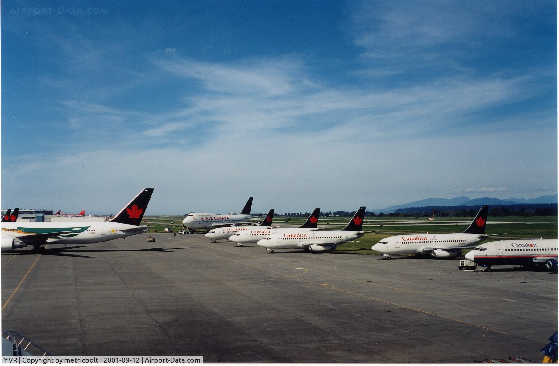 Vancouver International Airport, Vancouver, British Columbia Canada (YVR) - Air Canada grounded after Sep.11.2001 Twin Towers attack,New York