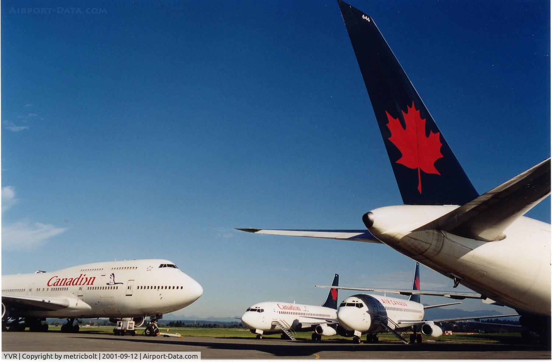 Vancouver International Airport, Vancouver, British Columbia Canada (YVR) - Air Canada grounded after Sep.11.2001 Twin Towers attack,New York
