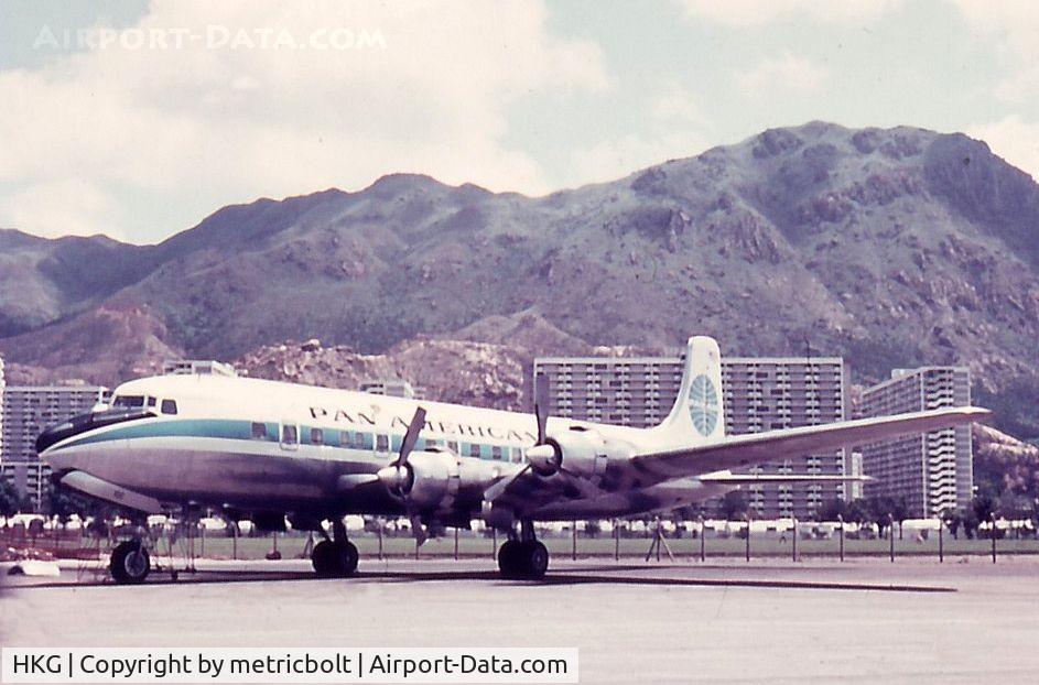 Hong Kong International Airport, Hong Kong Hong Kong (HKG) - PAA DC-6 in 1967,HKG Kai Tak airport