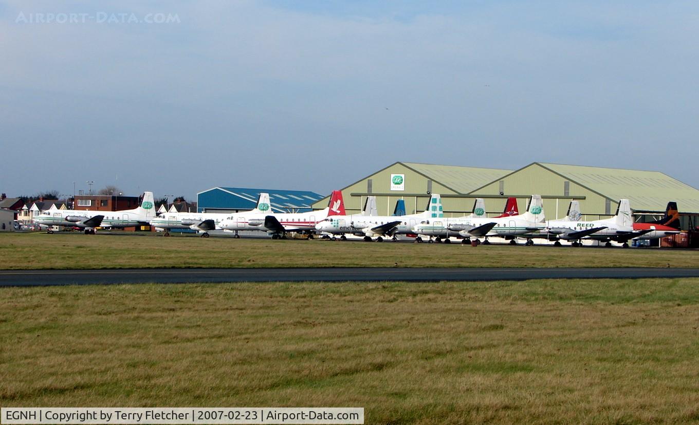 Blackpool International Airport, Blackpool, England United Kingdom (EGNH) - Following the demise of Emerald Air - most of their HS748 fleet got parked up at Blackpool