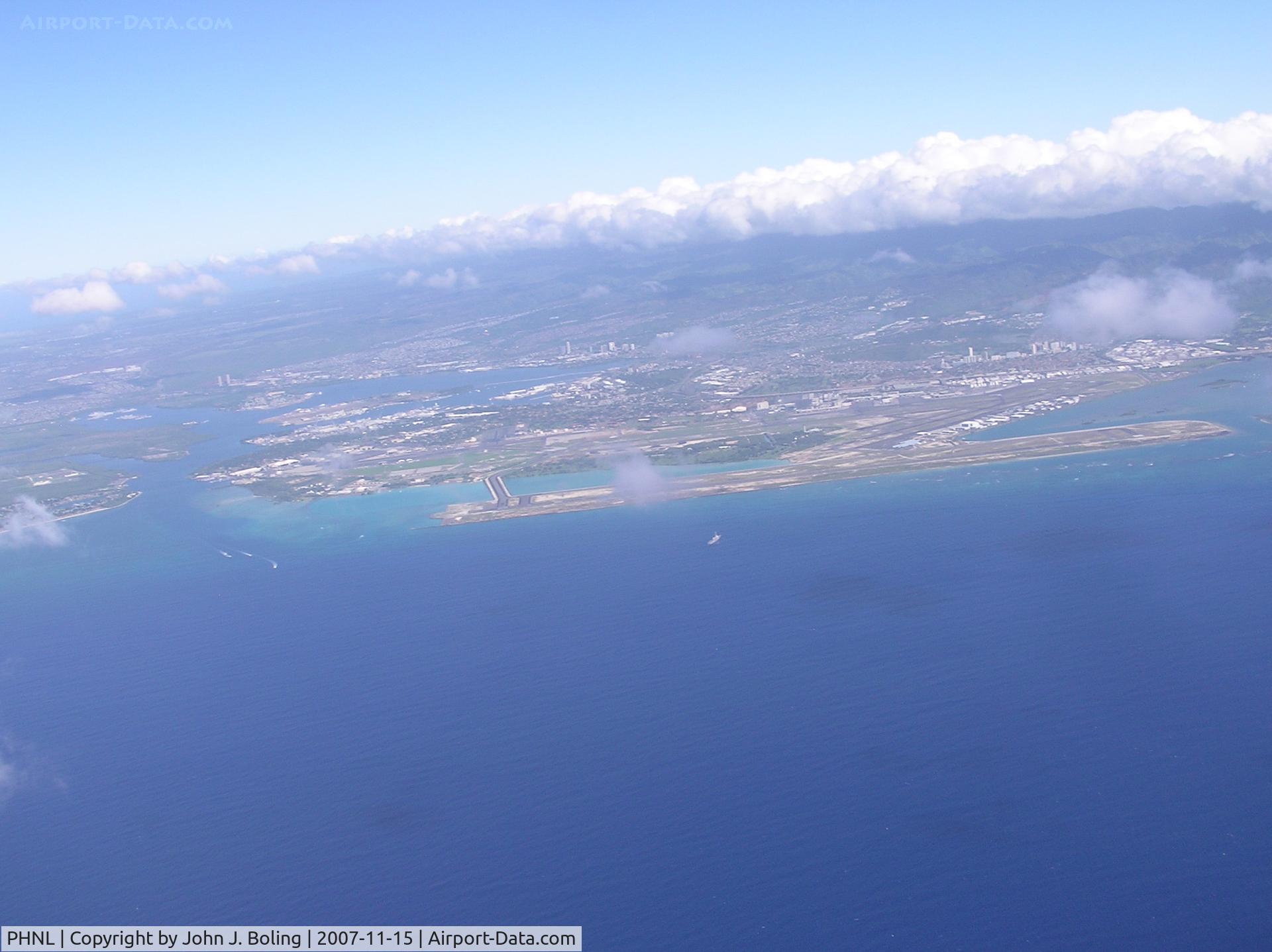 Honolulu International Airport, Honolulu, Hawaii United States (PHNL) - Honolulu International and Pearl Harbor looking north
