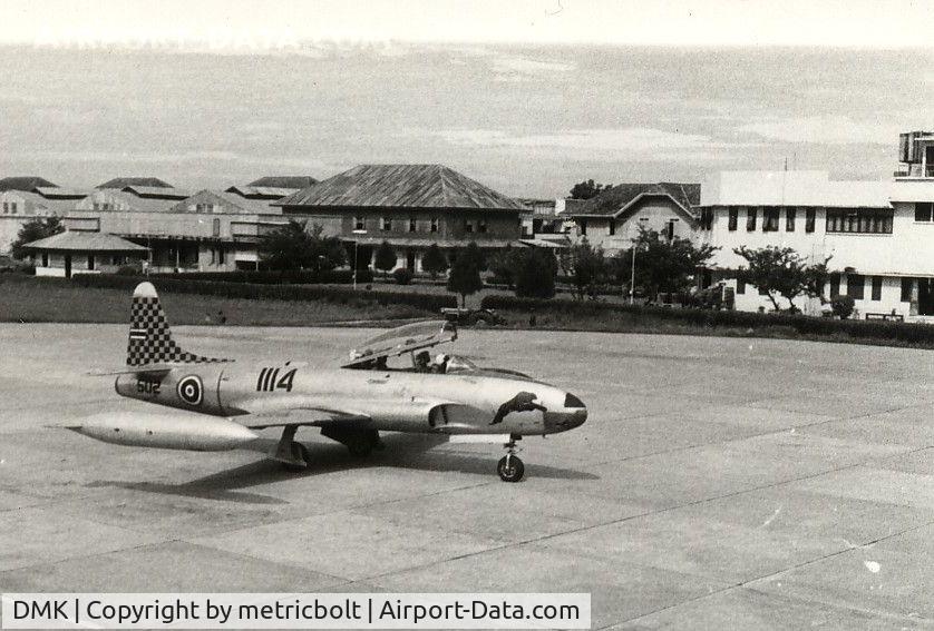 Don Muang International Airport (Old Bangkok International Airport), Bangkok Thailand (DMK) - RTAF(Royal Thai Air Force)T-33 at Don Muang,1966.