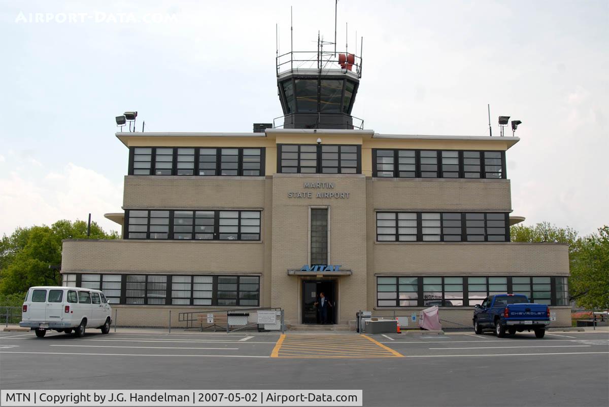 Martin State Airport (MTN) - restored art deco tower and terminal at Martin State Airport