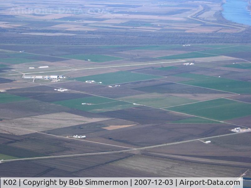 Perryville Municipal Airport (K02) - Looking north with the Mississippi River beyond.