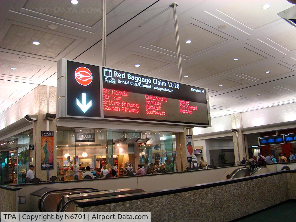 Tampa International Airport (TPA) - Red Baggage Claim Sign