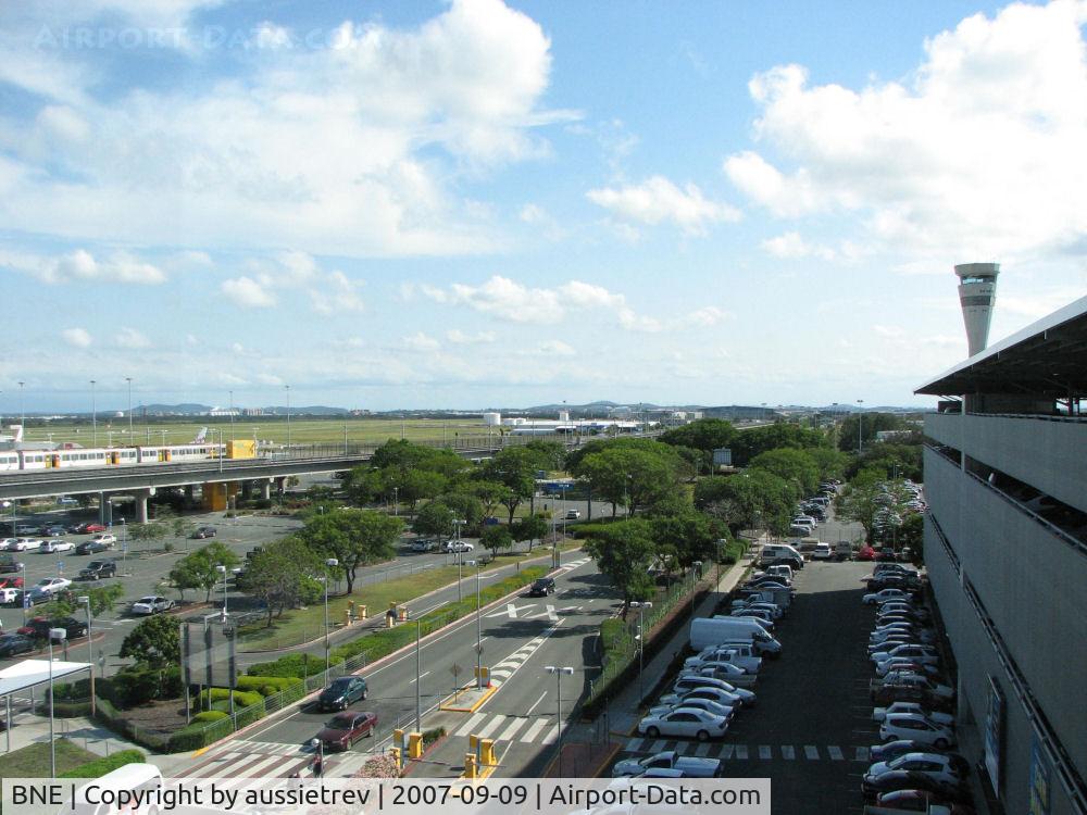 Brisbane International Airport, Brisbane, Queensland Australia (BNE) - Looking to the International Terminal from the long term carpark of the Domestic Terminal