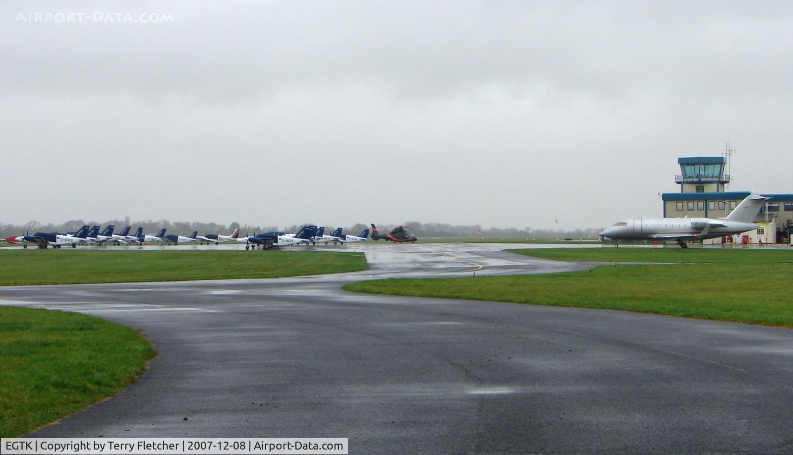 Oxford Airport, Oxford, England United Kingdom (EGTK) - Oxford Kidlington  on a very wet and grey morning
