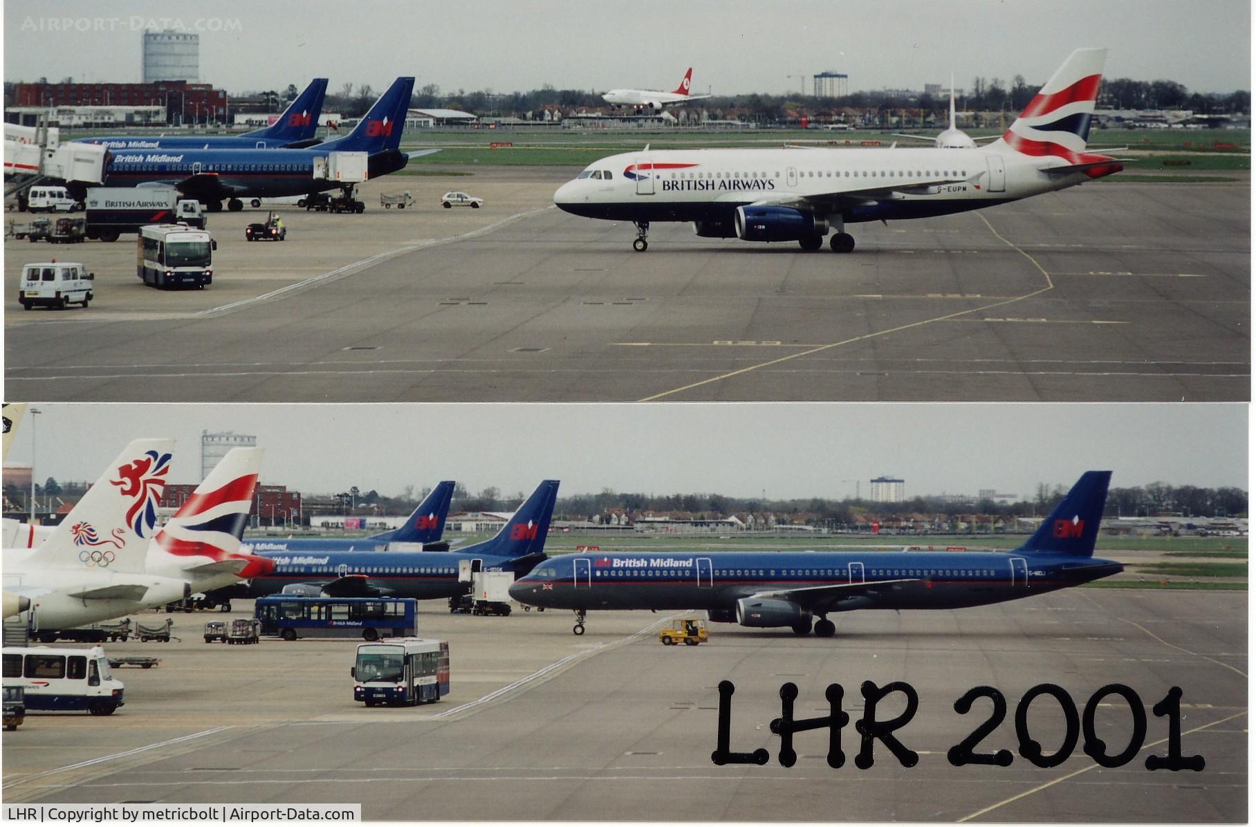 London Heathrow Airport, London, England United Kingdom (LHR) - Two photos of LHR in Apr.2001