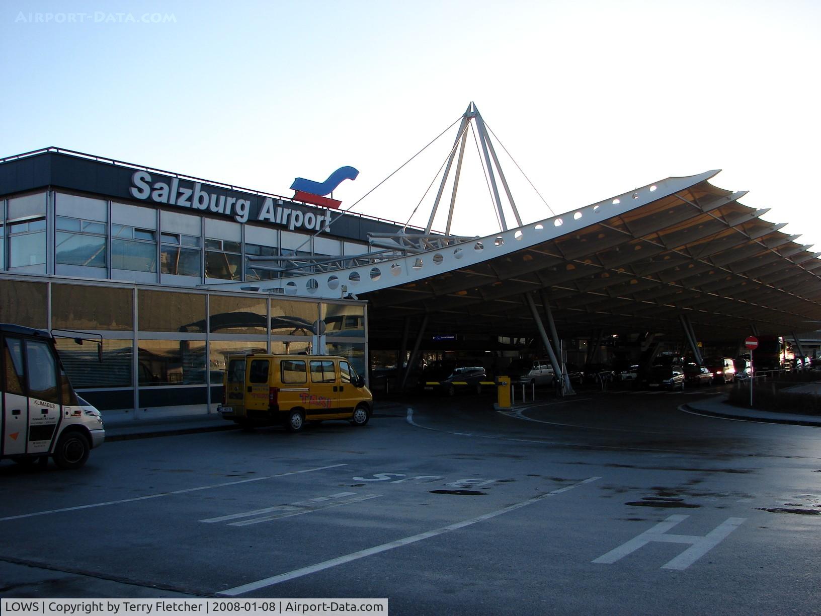 Salzburg Airport, Salzburg Austria (LOWS) - Salzburg Airport Terminal with huge roof canopry to collect the snow !!!!