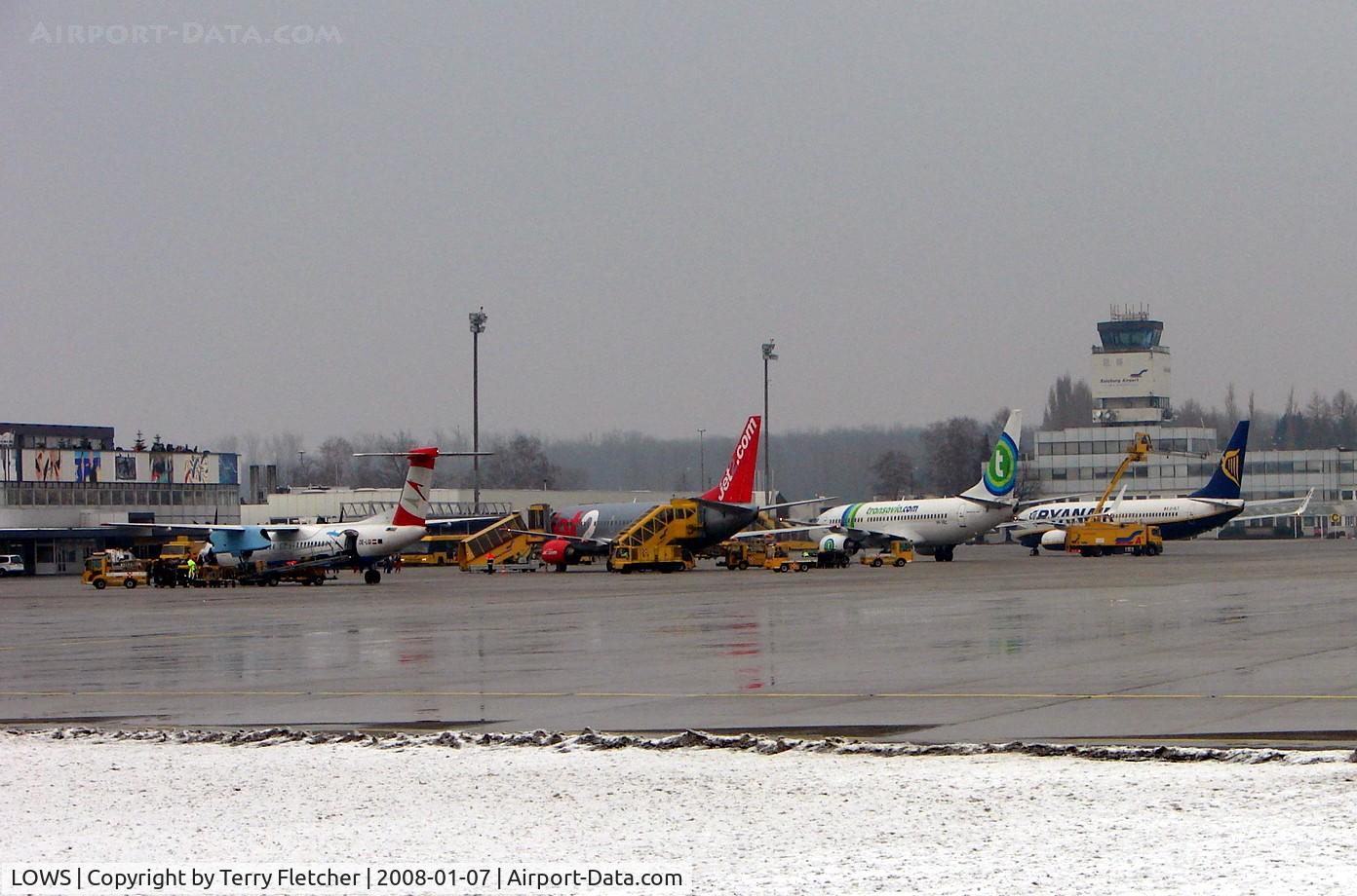 Salzburg Airport, Salzburg Austria (LOWS) - At Salzburg - there is no pier style entry to the aircraft - all passengers have to be taken by bus or have to walk