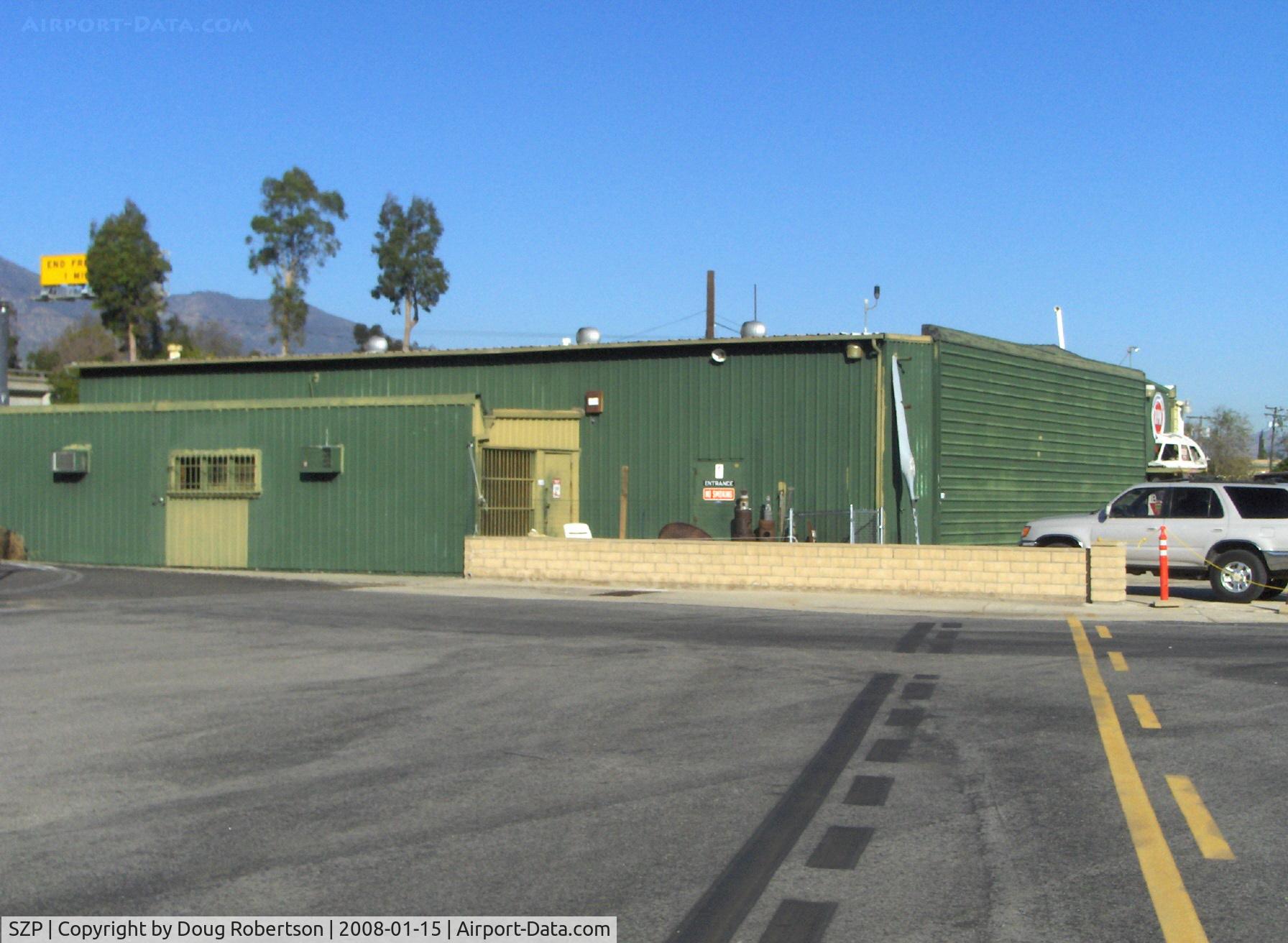 Santa Paula Airport (SZP) - The ex-Steve McQueen home/hangar for his Stearman bipe. Was home also prior to his purchase of nearby 15 acre ranch & home. Still painted the same.