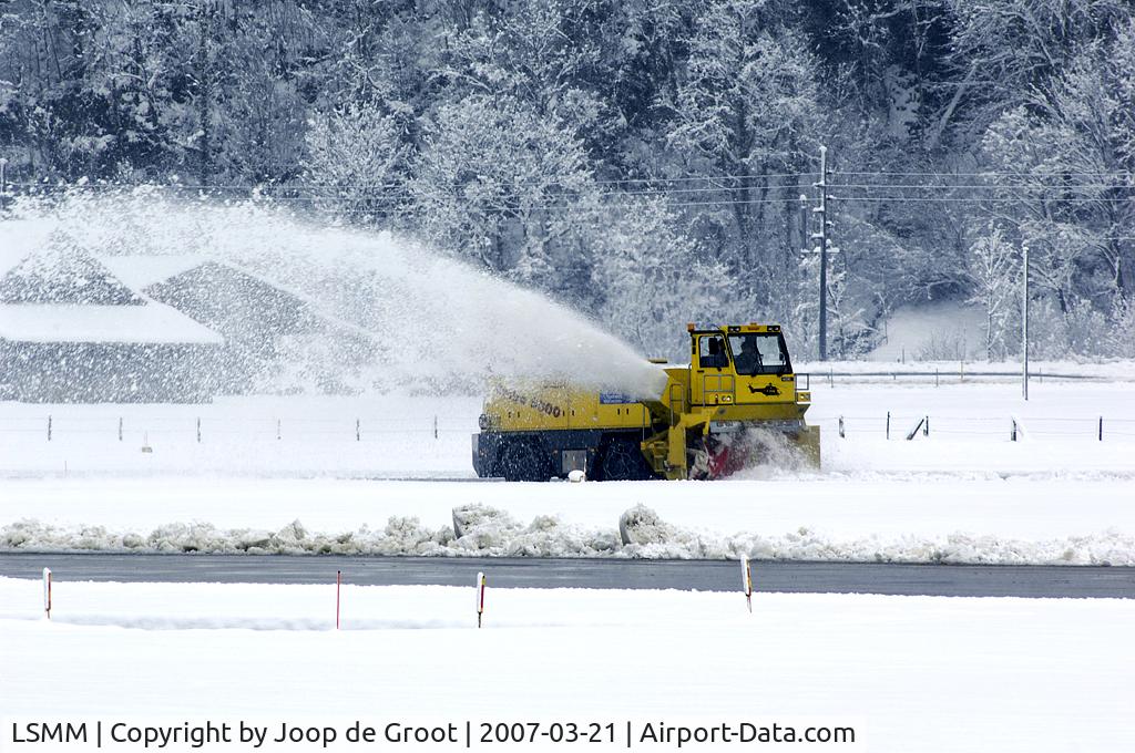 LSMM Airport - Unusual for the month snow had to be cleared in March 2007