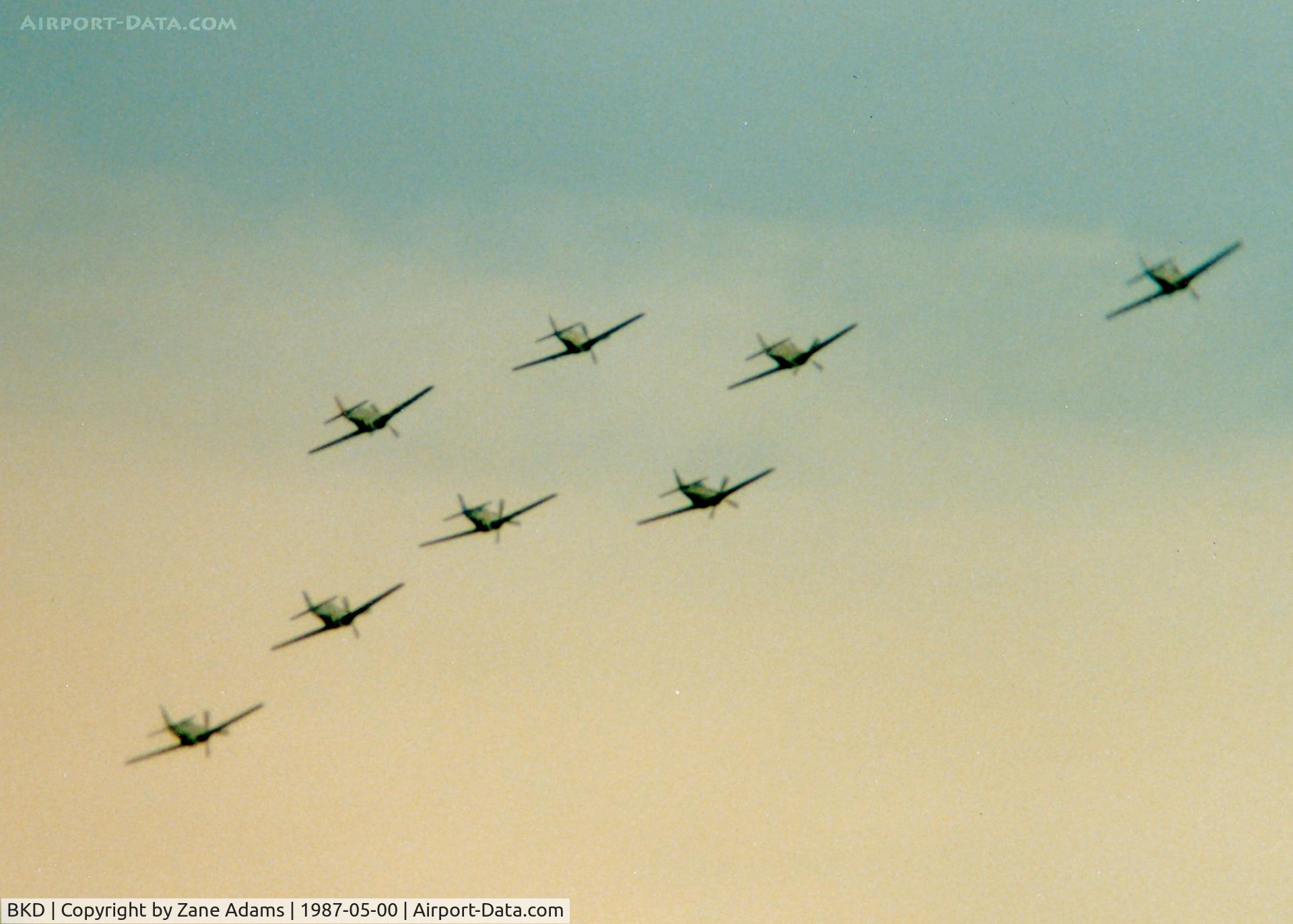 Stephens County Airport (BKD) - Eight ship P-51 Mustang pass at The Breckenridge Airshow