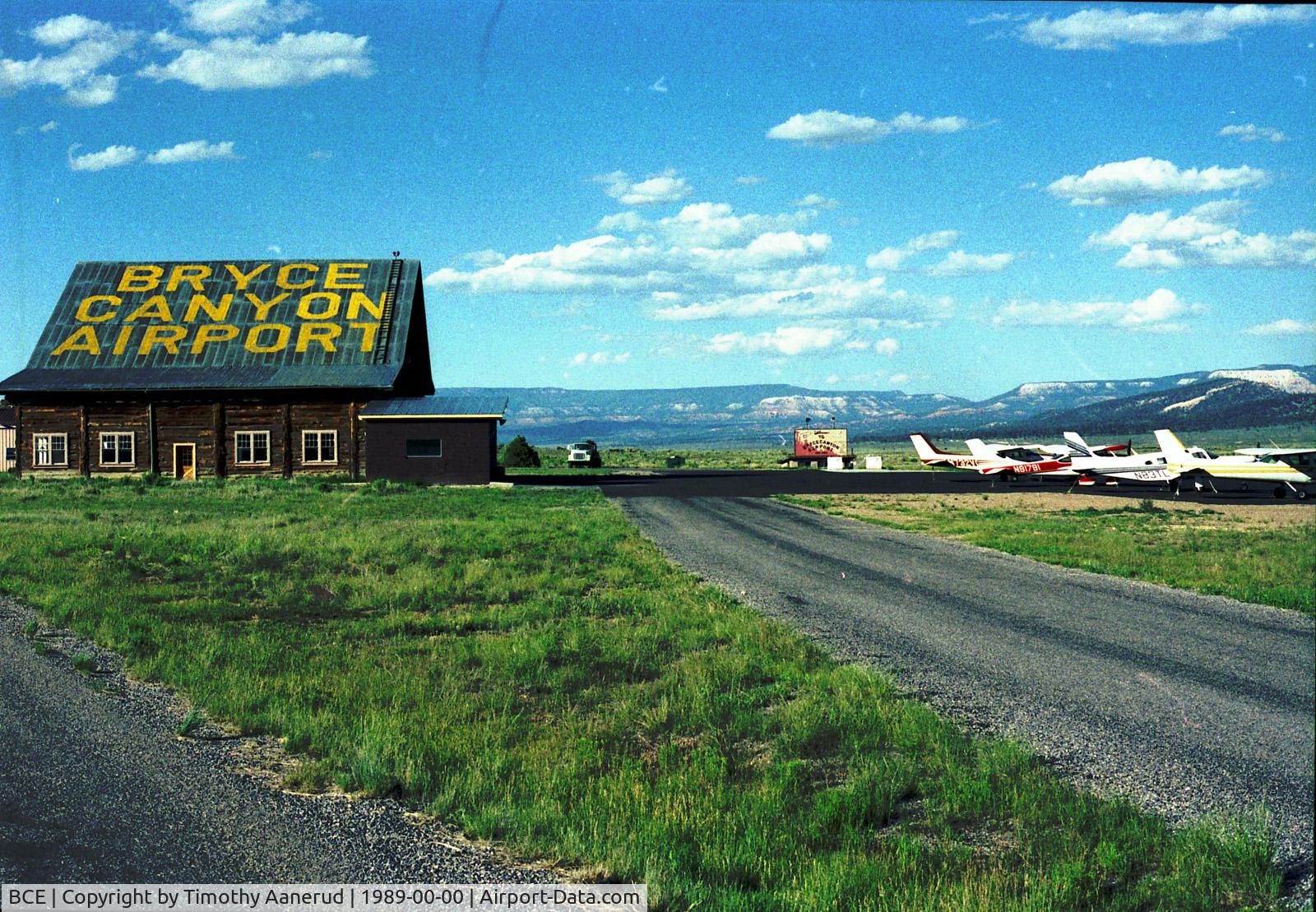 Bryce Canyon Airport (BCE) - Log cabin style hangar built by the Works Progess Administration (WPA) in the 1930's