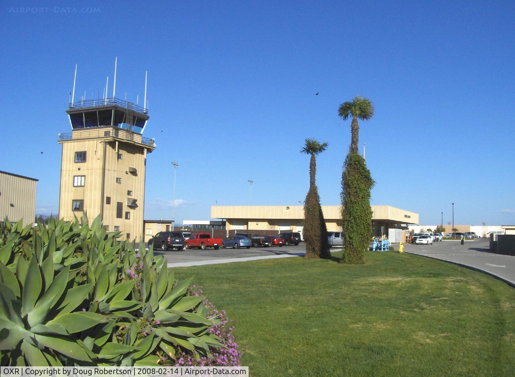 Oxnard Airport (OXR) - Control Tower & Airline Terminal. No scheduled commuter passenger service since Summer 2010.