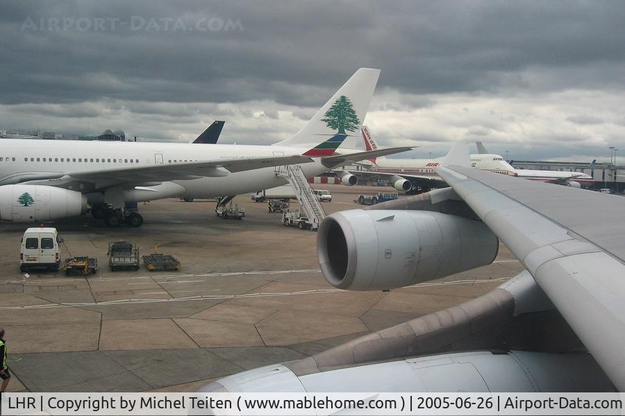 London Heathrow Airport, London, England United Kingdom (LHR) - Taxiing in a A340 from Cathay
