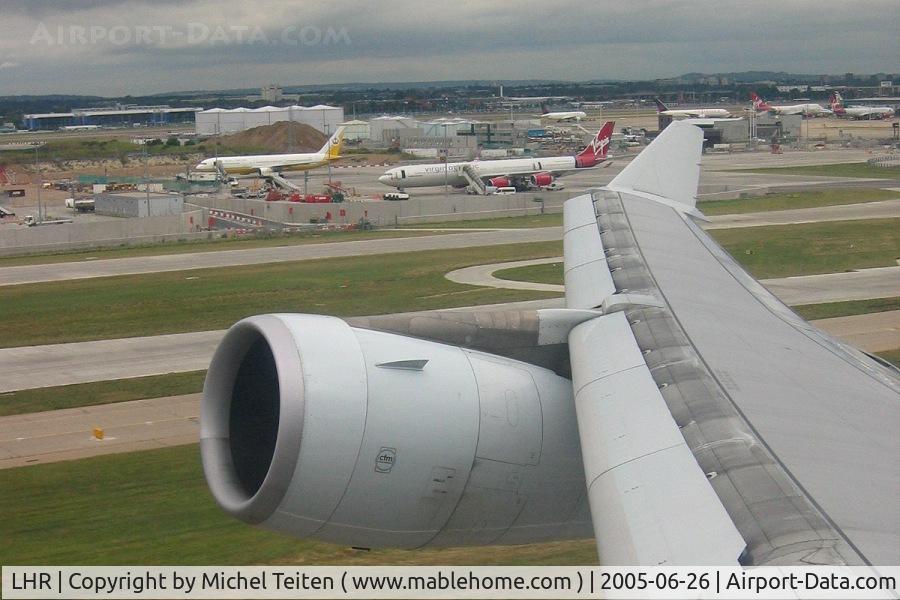London Heathrow Airport, London, England United Kingdom (LHR) - Taking off from LHR in a A340 from Cathay