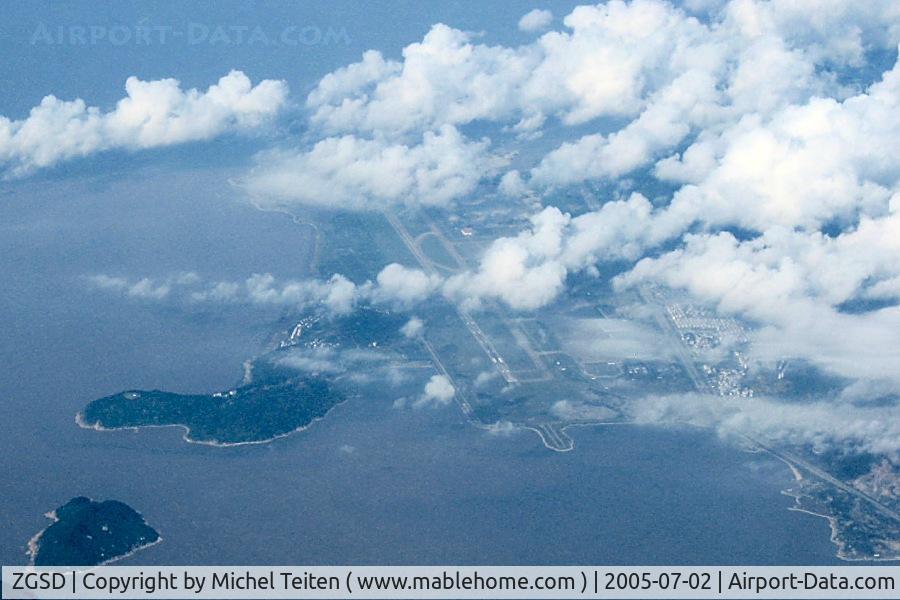 Zhuhai International Airport, Zhuhai, Guangdong China (ZGSD) - Zhuhai Airport seen before landing at Hong Kong