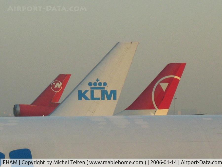 Amsterdam Schiphol Airport, Haarlemmermeer, near Amsterdam Netherlands (EHAM) - KLM and Northwest dominates the long haul flightline